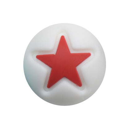 50pcs 15mm Heart Star Silicone Beads Solid Color 17