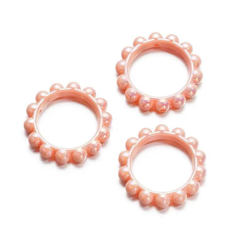 10Pcs 42mm Balsam Pear Ring Lace Acrylic Beads UV Scratch Resistant 12