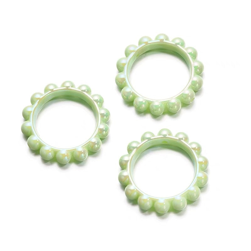 10Pcs 42mm Balsam Pear Ring Lace Acrylic Beads UV Scratch Resistant 11