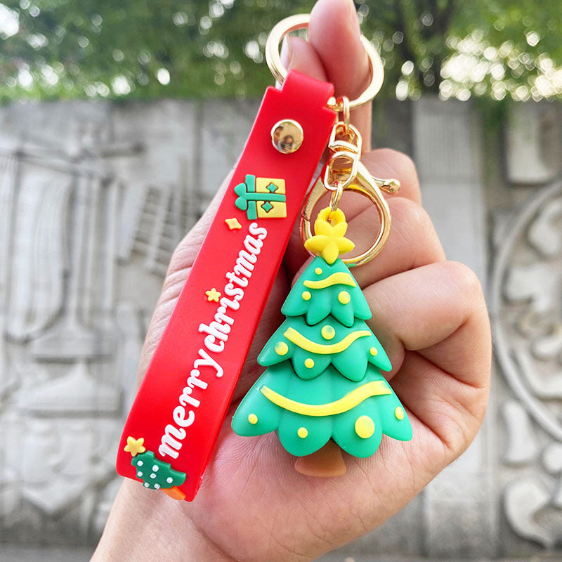 Cartoon Snowman PVC Keychain Christmas Holiday Charm 13