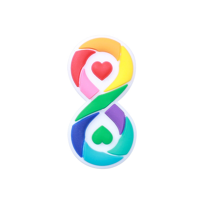 20Pcs Silicone Focal Beads Autism Puzzle Heart and Puzzle Mouse Design 9