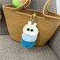 Caterpillar Pom Pom Plush Keychain Cute Furry Charm Accessory 7
