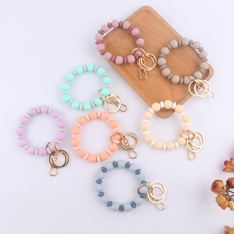 Spacer Beads Silicone Bead Wristlet Keychain 2