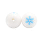 20pcs 15mm Christmas Silicone Beads Printed Design 5