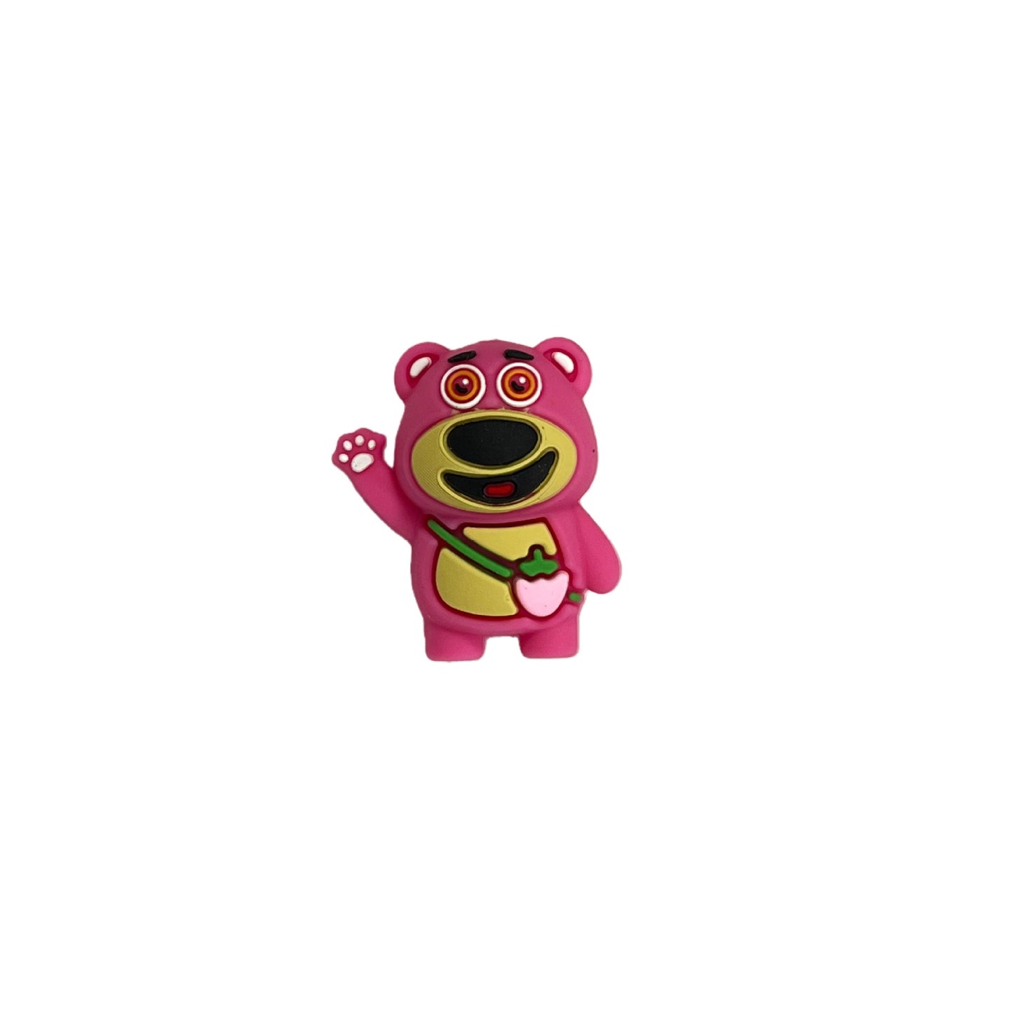 20Pcs Silicone 3D Focal Beads Strawberry Bear Holding Strawberry Charm 11