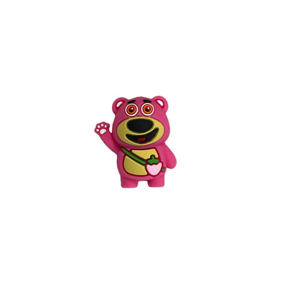 20Pcs Silicone 3D Focal Beads Strawberry Bear Holding Strawberry Charm 11