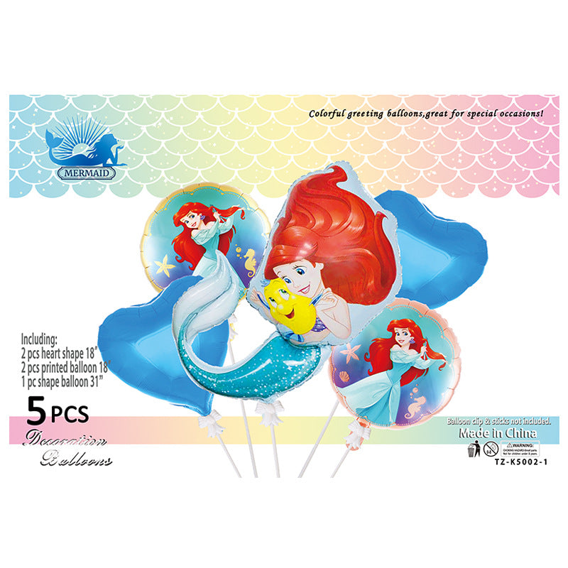 Mermaid Foil Balloon Set Kids Birthday Party Decoration 2 Sets