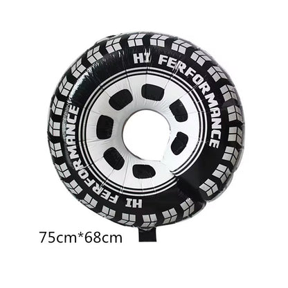 Racing Car and Tire Foil Balloon Set Birthday Party Decoration 5pcs 10