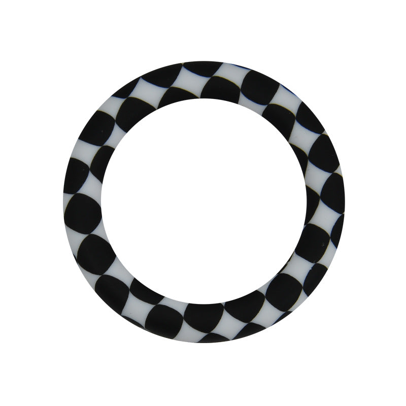 65mm Printed Silicone Beads Rings Multi Color Design 25