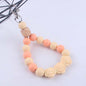 Rose Silicone Bead Wristlet Keychain with Wooden Accent Bead 10