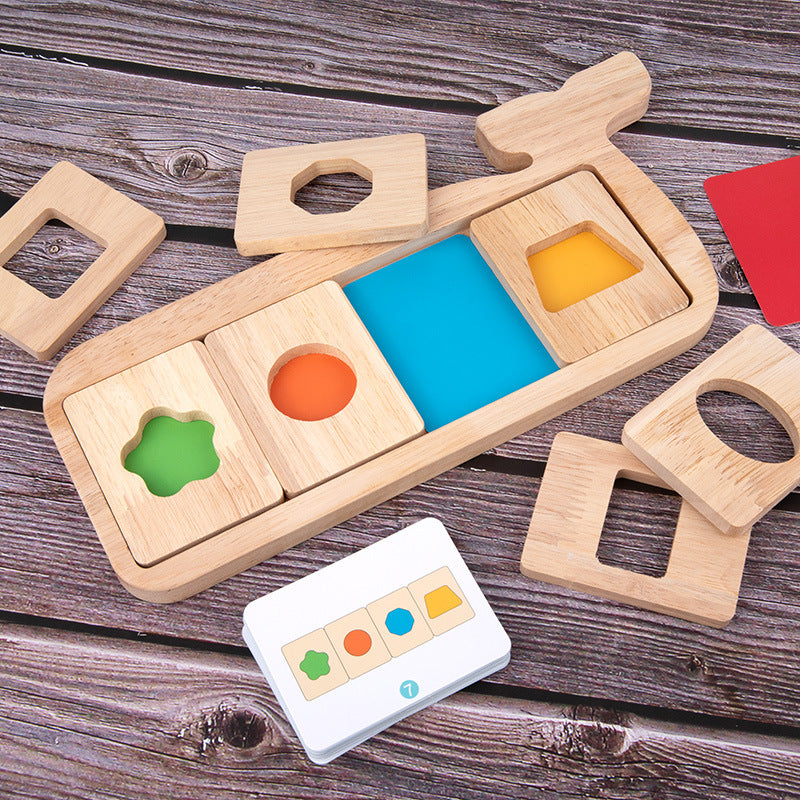 Wooden Montessori Toys Color Shape Matching Puzzle for Toddlers 4