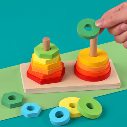 Wooden Montessori Toys Shape and Color Sorting Educational Toy 2