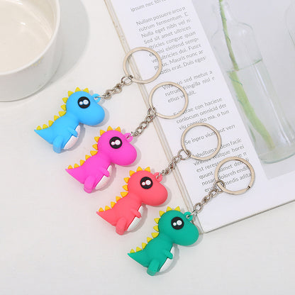 Silicone Dinosaur Keychain Cartoon Charm Cute Mini Pendant 4