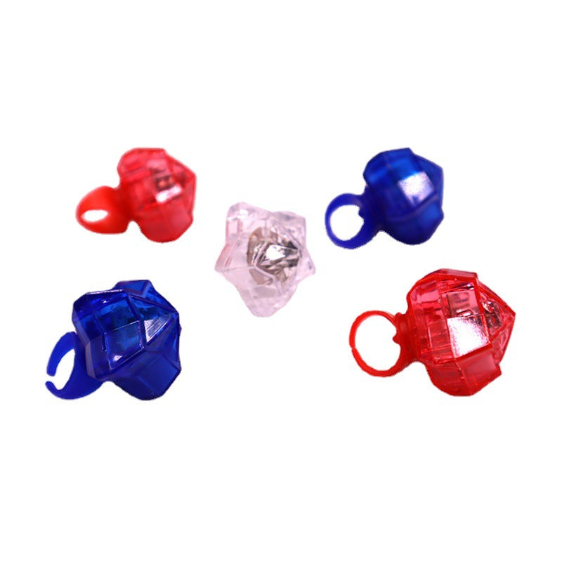 Five-Pointed Star LED Light Up Rings US Independence Day 24pcs 6