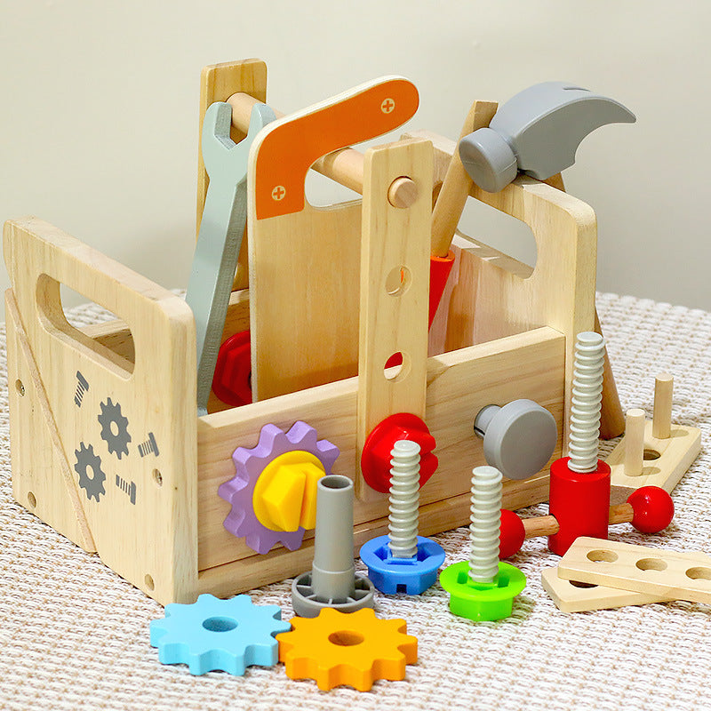 Wooden Portable Tool Box Montessori Toys for Kids 21.5cm 5