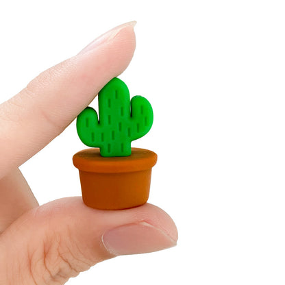 20Pcs Silicone 3D Focal Beads Flowerpot Cactus Fleshy with Colorful Pots 5