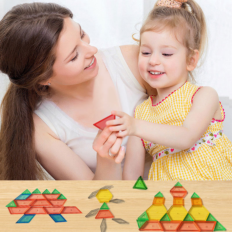 Plastic Montessori Toys Pattern Blocks Educational Toy for Kids 2