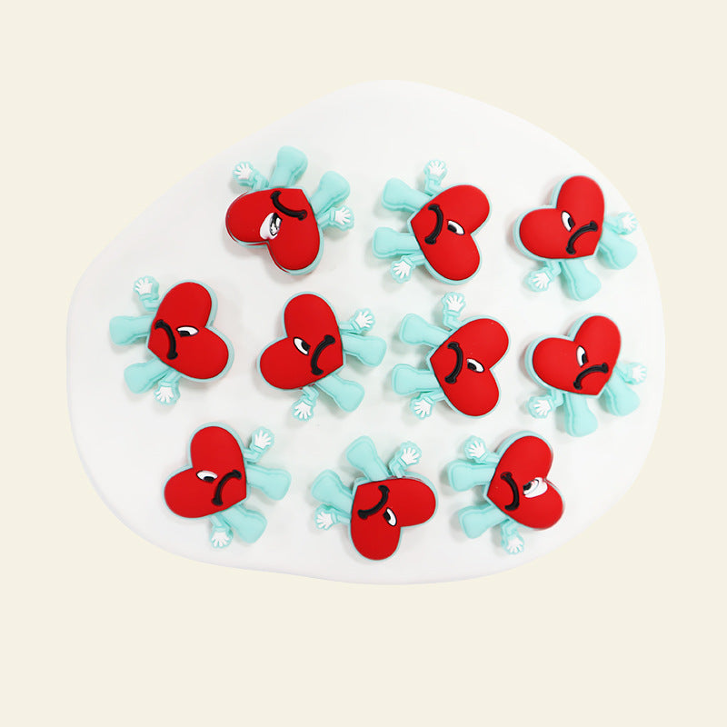 Silicone Focal Beads Heart Character Legs and Arms Design 9