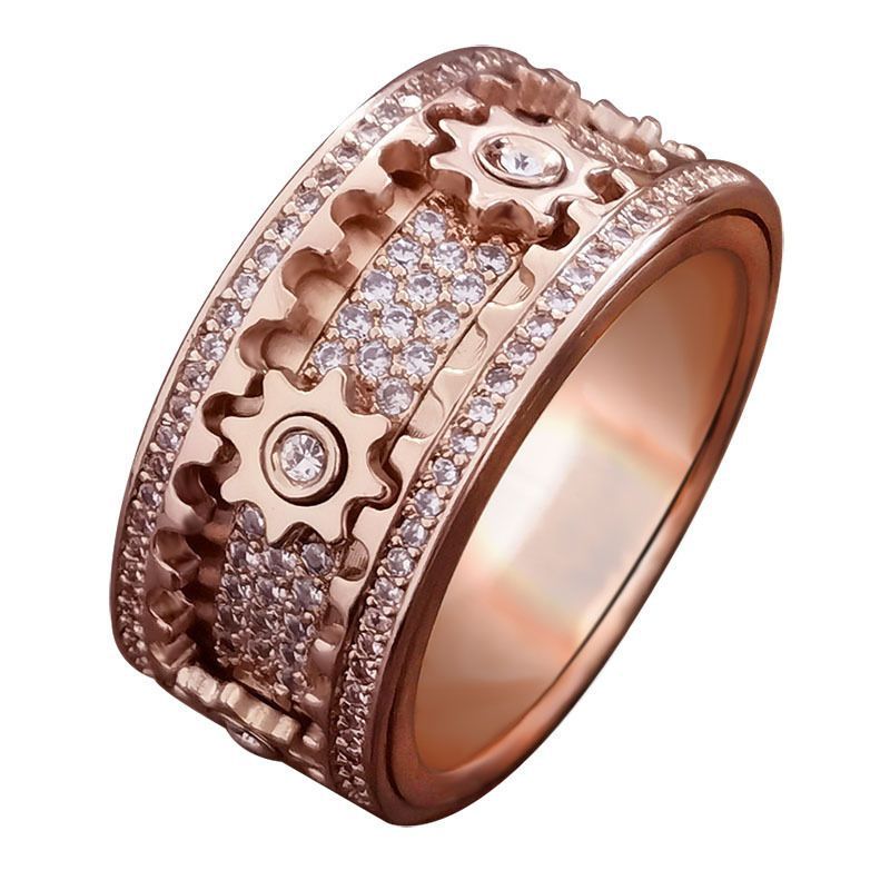 Copper Fidget Ring Mechanical Anxiety Relief Spinner Ring US Sizes 6-12