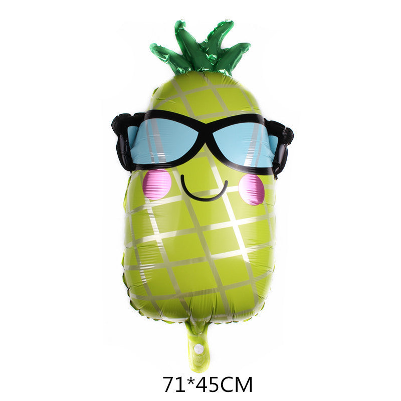 Fruit Foil Balloon Set Watermelon Pineapple Strawberry 5pcs 2