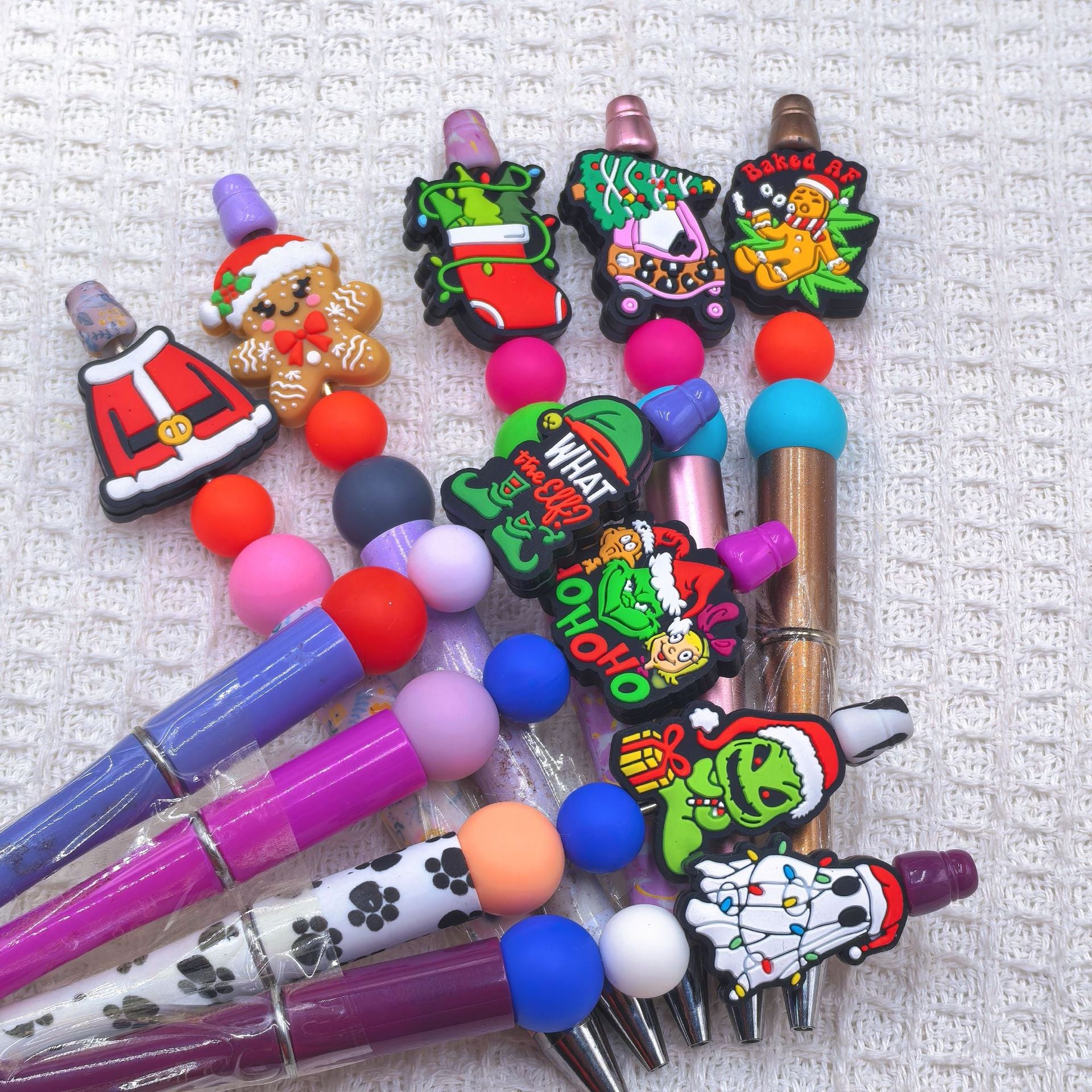 20Pcs Silicone Focal Beads Christmas Series Assorted Holiday Designs 5