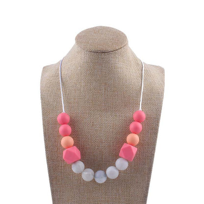 Silicone Bead Necklace Octagonal Beads and Round Beads 7