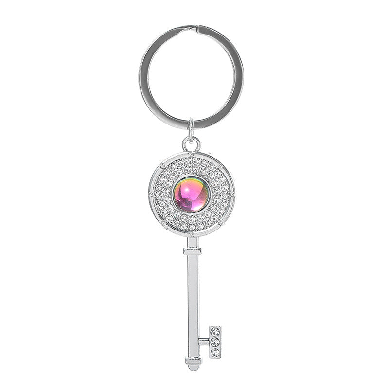 Diamond Inlaid Alloy Keychain Couple Key Charm Set 6