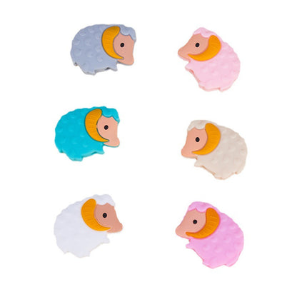 20pcs Silicone Focal Beads Sheep Side Profile with Curled Horns