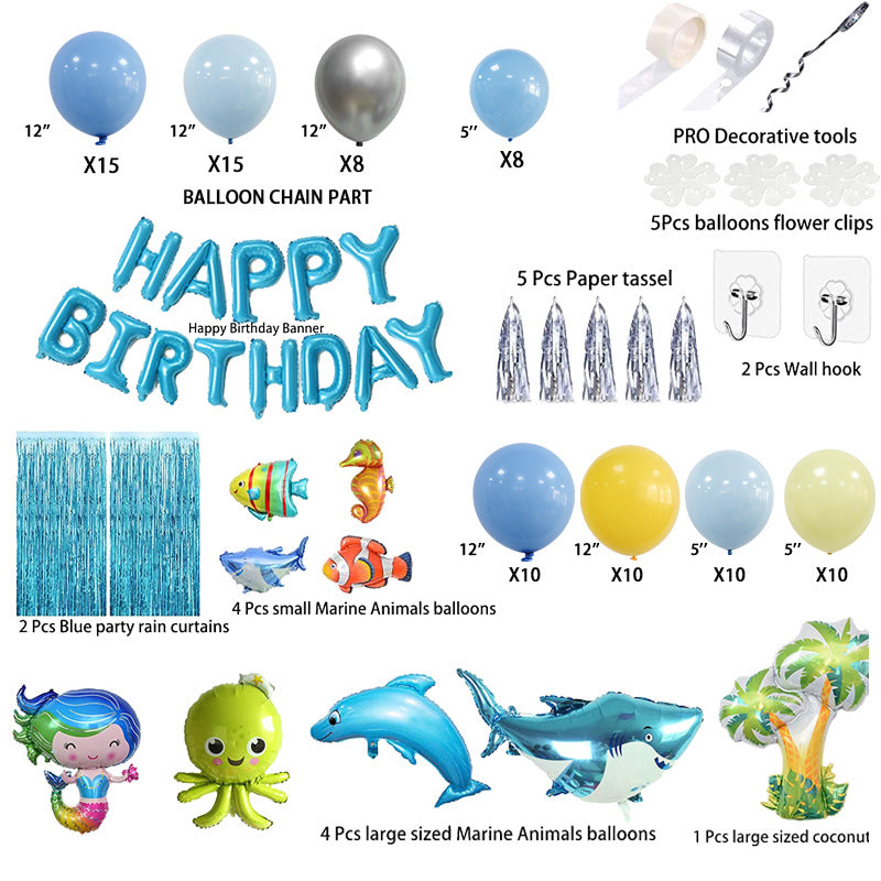 Marine Animal Foil Balloon Set Birthday Party Decoration 2