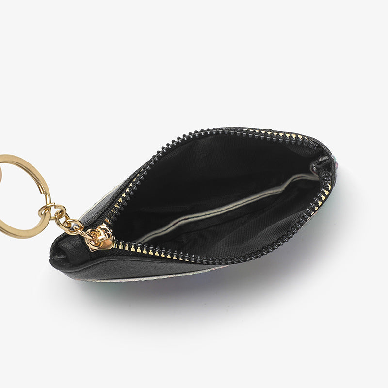 PU Leather Coin Purse Keychain Stylish Compact Wallet Accessory 3