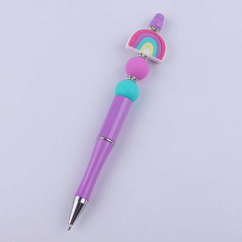 Rainbow Silicone Beaded Pens Ballpoint Pen Office School Supplies 10