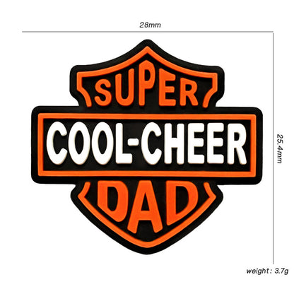 20Pcs Silicone Focal Beads Cool Cheer Shield Shape with Printed Text 2