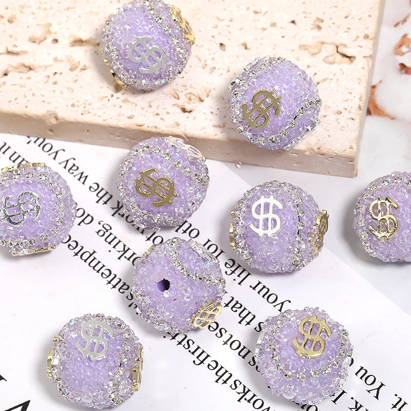 5pcs 19mm Dollar Bill Rhinestone Beads DIY Jewelry Making 8