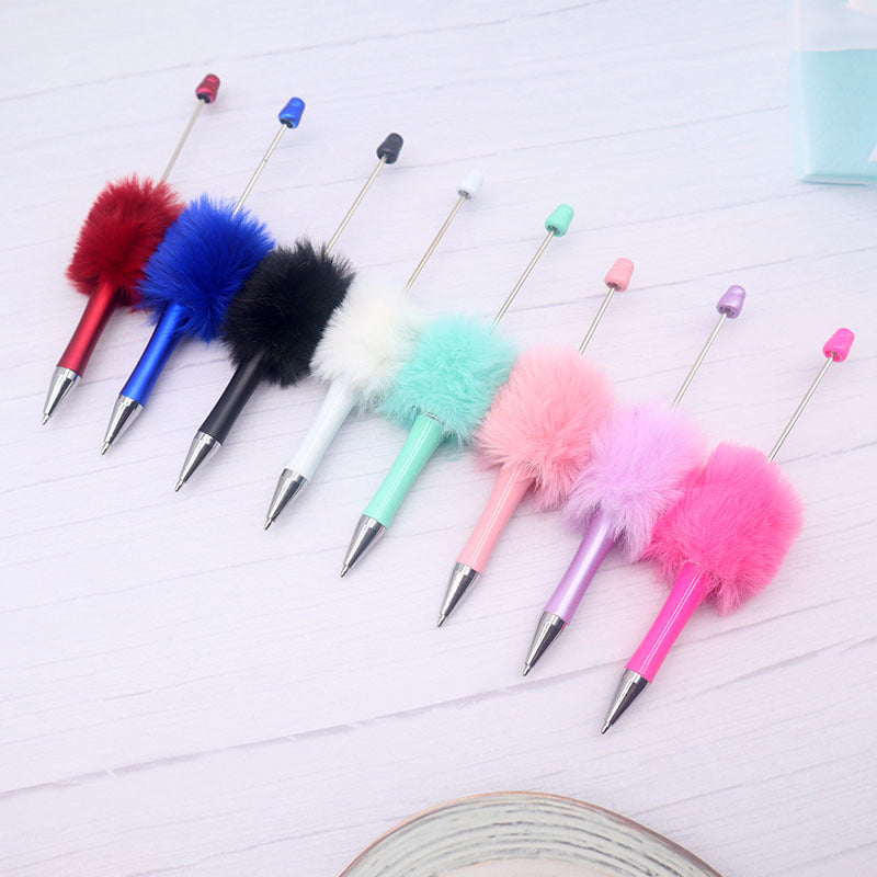 Fuzzy Plush Beadable Ballpoint Pens DIY Craft Supplies Decorative 2