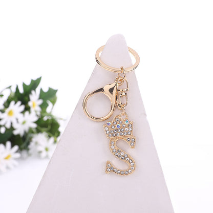 Alloy Diamond Letter Keychain Zinc Alloy Material A to Z Initial 22