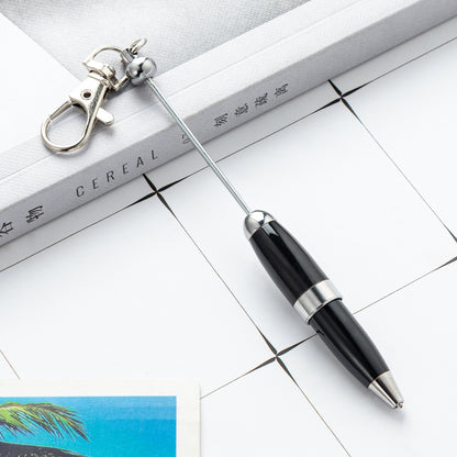 Portable Metal Beadable Pen Keychain Ballpoint Pens DIY Craft Supplies 17