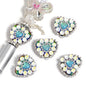 5pcs 21x25mm Chain Heart Rhinestone Beads Jewelry Making 5