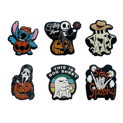 20Pcs Silicone Focal Beads Halloween Cartoon Ghost Pumpkin Designs 3