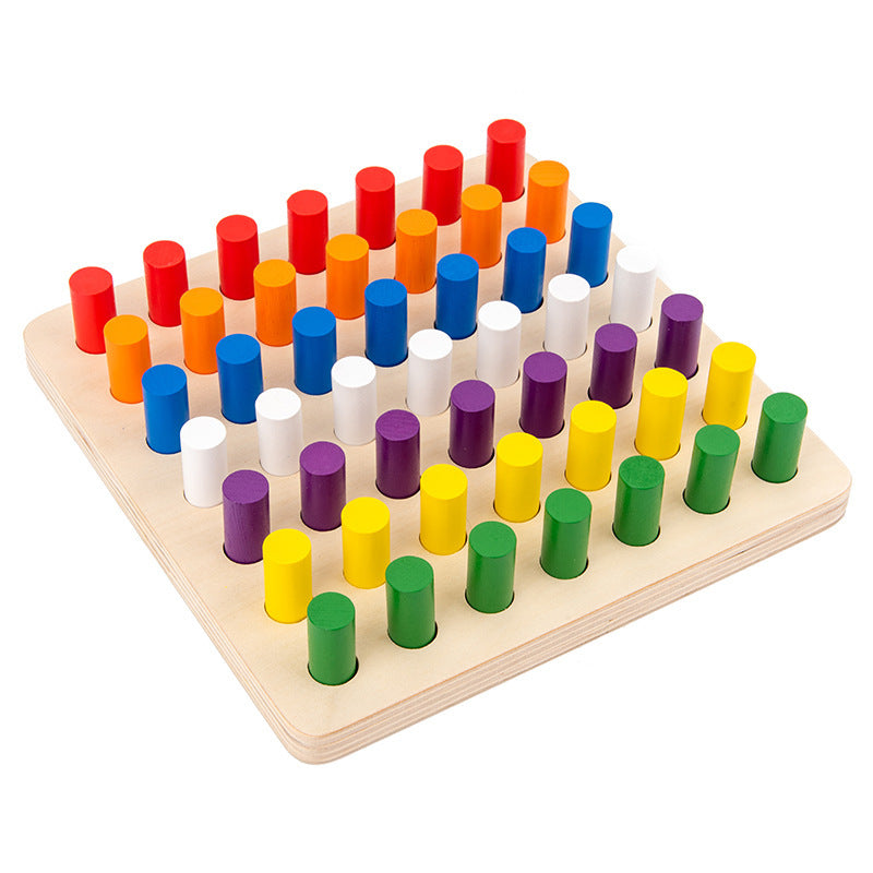 Wooden Montessori Toys Color Sorting Building Blocks 21x21cm 5