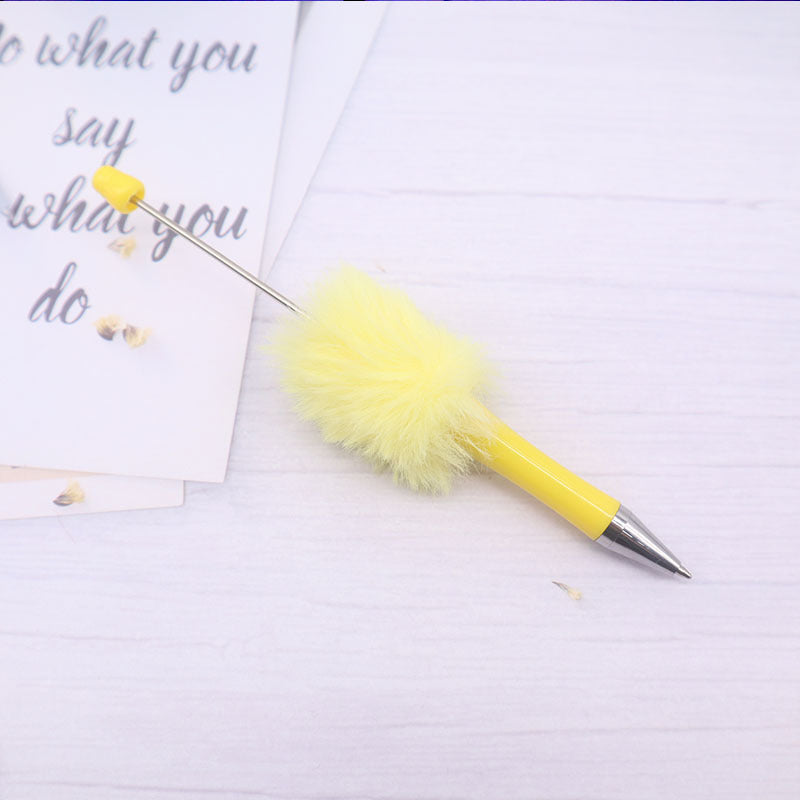 Fuzzy Plush Beadable Ballpoint Pens DIY Craft Supplies Decorative 10