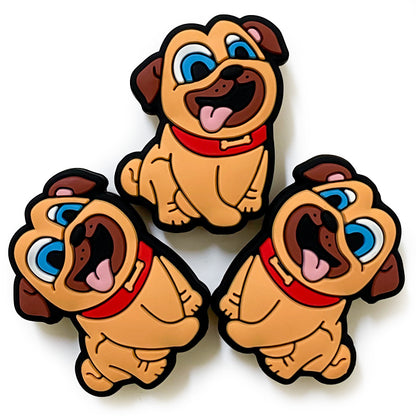 20Pcs Silicone Focal Beads Animal Puppy Sitting Pose