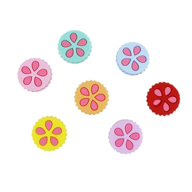 Silicone Focal Beads Petal Round Cookie Cutout Center 3
