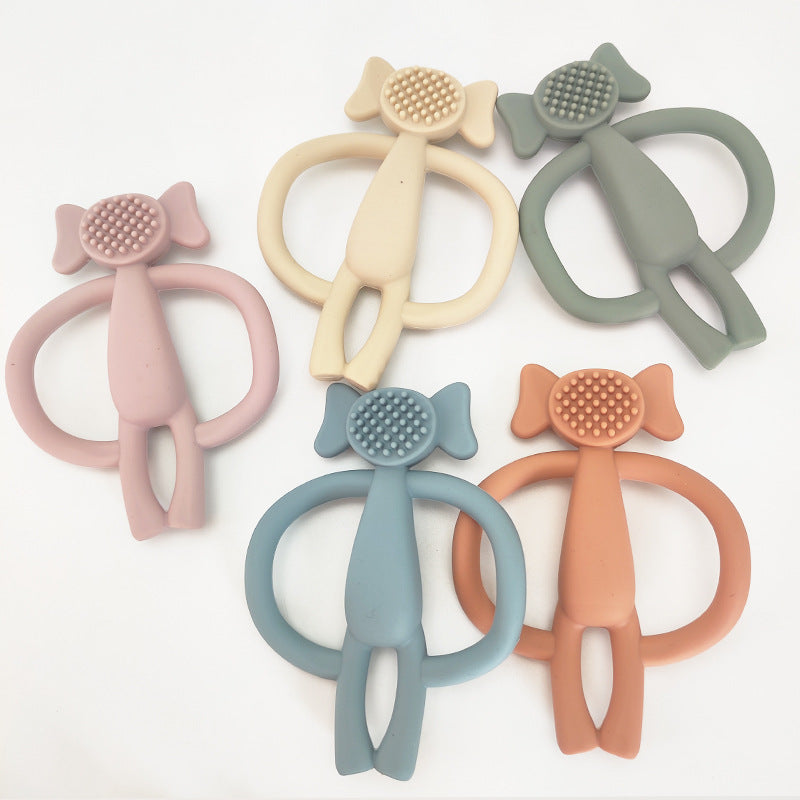 Elephant Silicone Teething Toy Set for Baby 2 Pcs