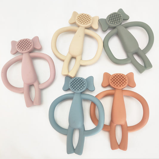 Elephant Silicone Teething Toy Set for Baby 2 Pcs
