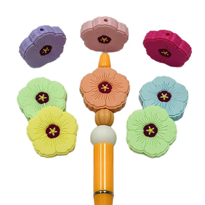 20Pcs Silicone Focal Beads Flower Macaroon Color Design 3