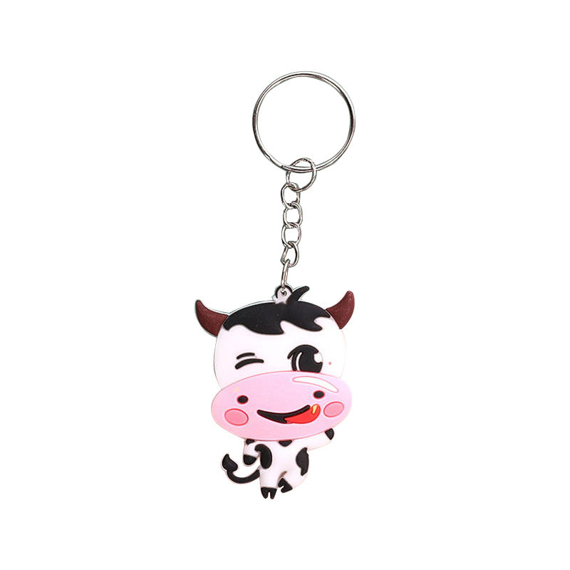 Cute Animal Silicone Bead Keychain Soft Rubber Charm 7