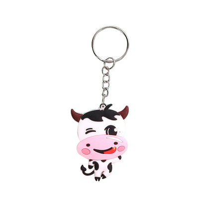 Cute Animal Silicone Bead Keychain Soft Rubber Charm 7