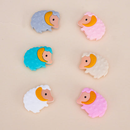 20pcs Silicone Focal Beads Sheep Side Profile with Curled Horns 5