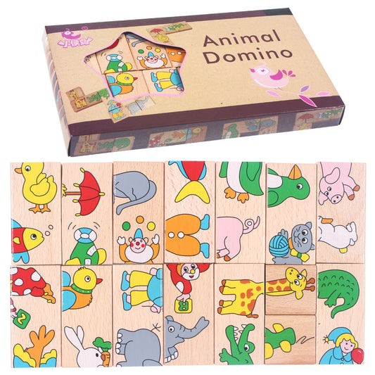 Wooden Animal Blocks Puzzle Montessori Toys for Toddlers
