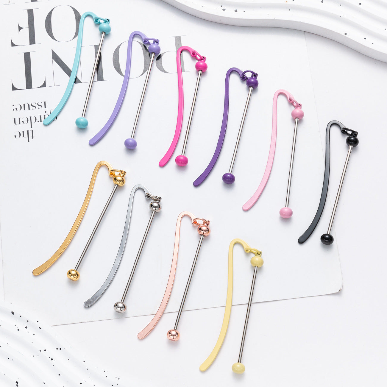 Beadable Bookmark Metal Creative DIY Metal Bookmark Craft Supplies